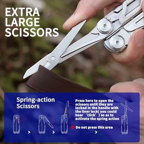Multitool, 29-in-1 Multitool Pliers with Replaceable Wire Cutters and Silver