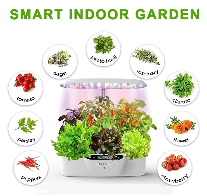 iDEER LIFE Hydroponics Indoor Growing Garden w/ Digital Control & Adjustable LED