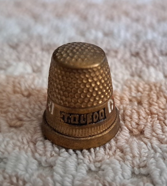 Antique TOLEDO Brass Sewing Thimble Spain