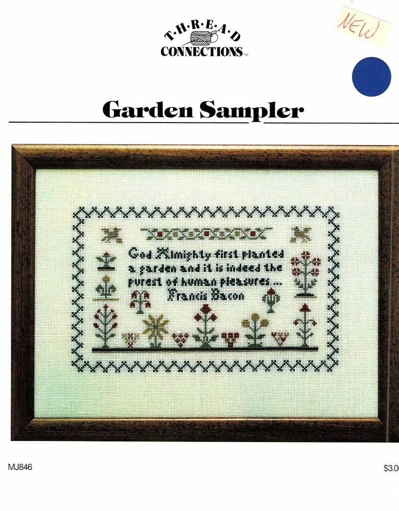 GARDEN SAMPLER CROSS STITCH CHART-OOP-THREAD CONNECTIONS-1984