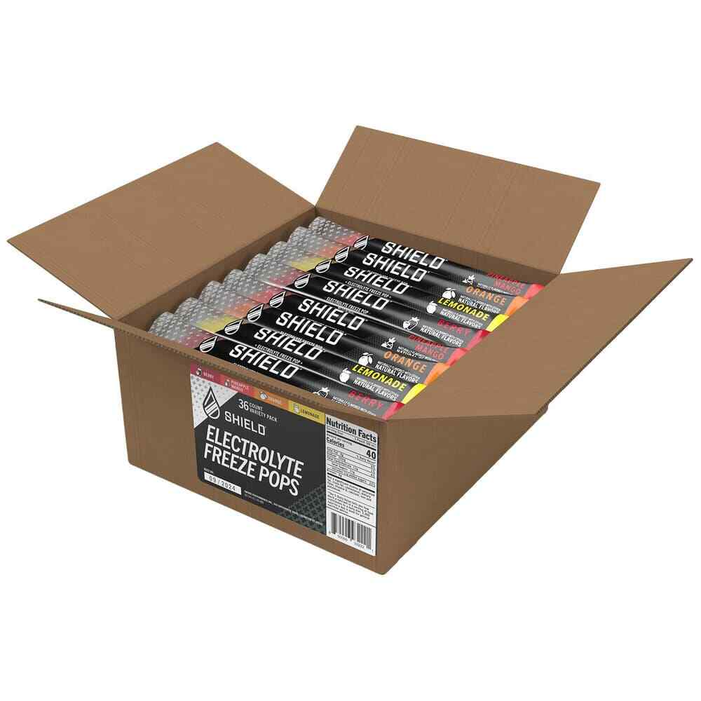 Sword 36 Count Shield Electrolyte Freeze Pops: 3 oz each, Assorted Flavors