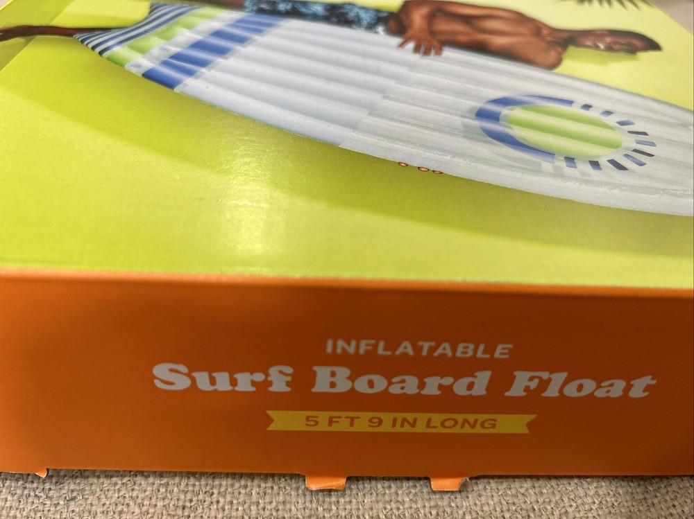Sun Squad Surf Board Pool Float 5'9" Long NIB