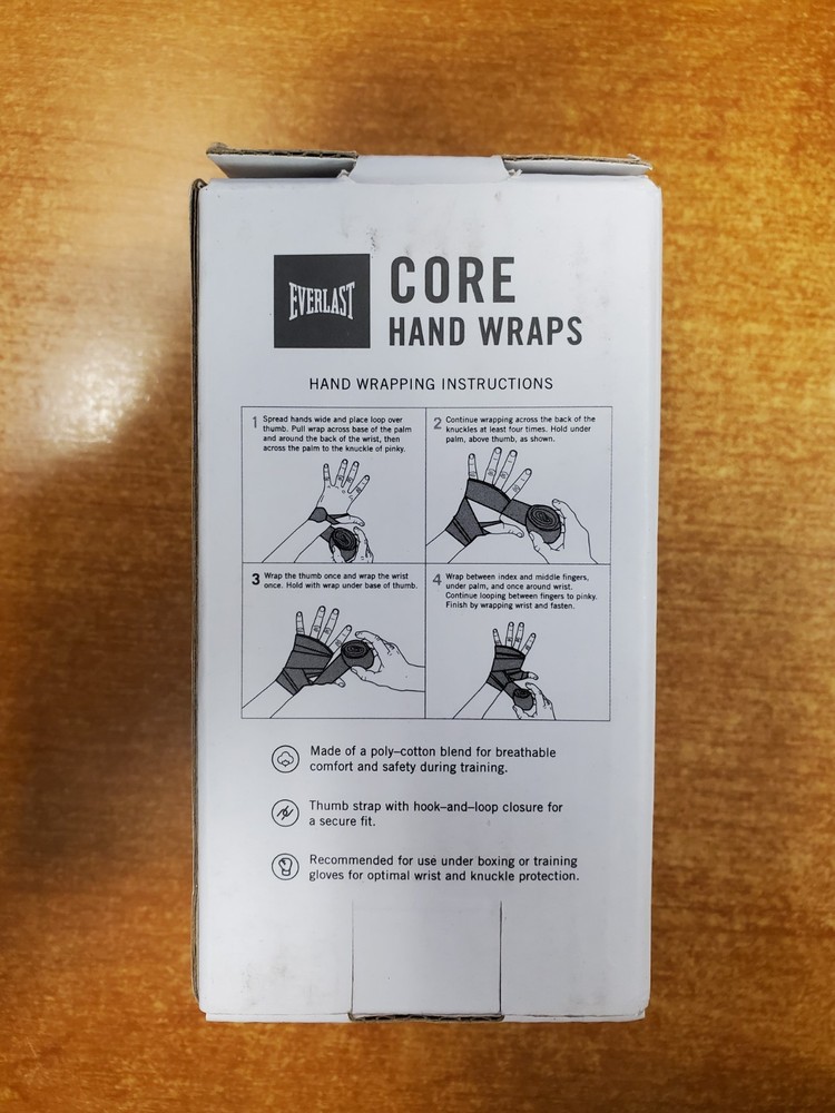 Everlast Core Handwraps 120 in. Wrist & Knuckle Support (3180) E7C