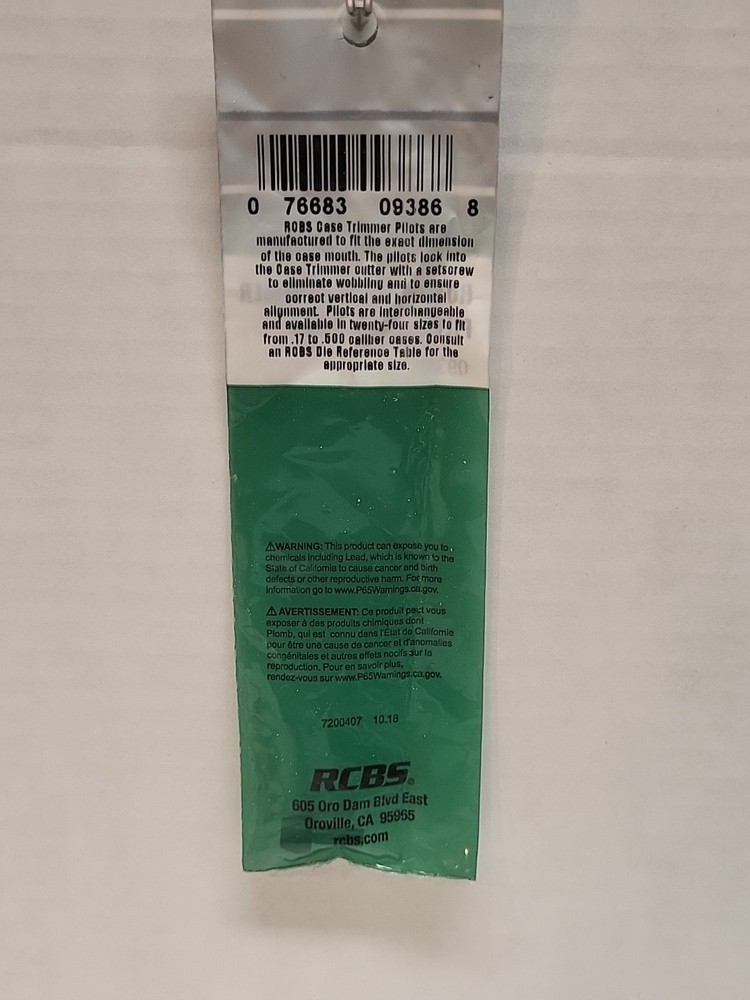 RCBS Rotary Case Trimmer Pilot .32 Caliber 09386