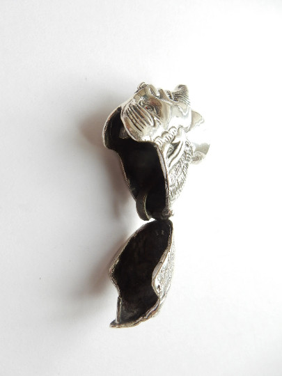 Sterling Silver Garnet Devil Satan Vesta Match Safe