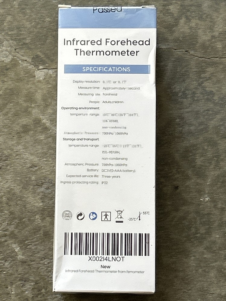 Femometer Infrared Forehead Thermometer - Model DET- 306- 2 Pack