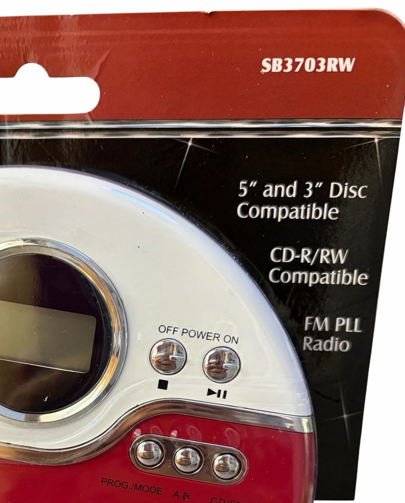Studebaker RED Retro Portable CD Player CD-R/RW MP3 Playback Programmable New