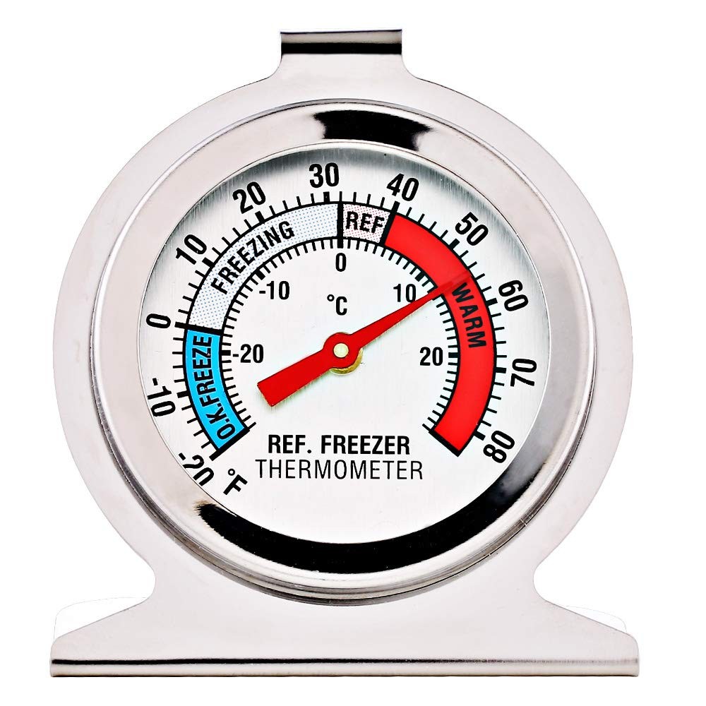 2 Pack Refrigerator Freezer Thermometer Large Dial Analog Multicolor