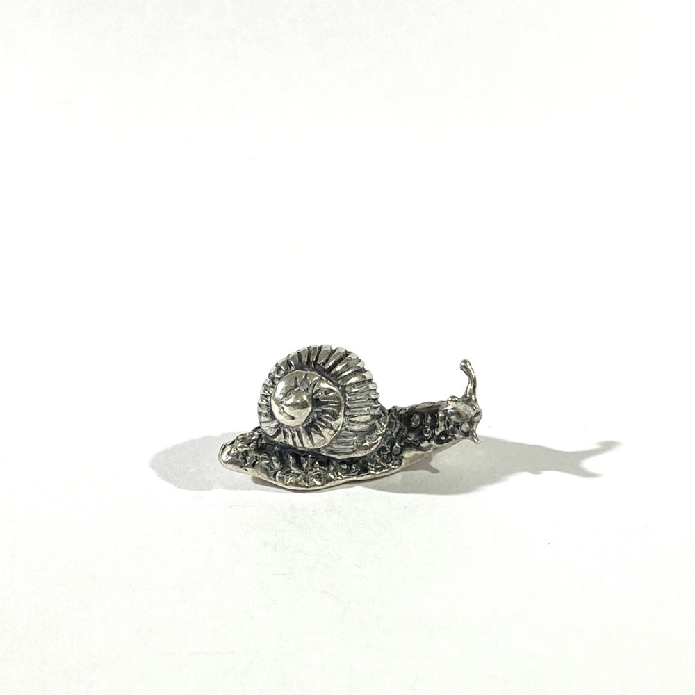 vintage solid silver snail  miniature ,  hallmarked italian figurine
