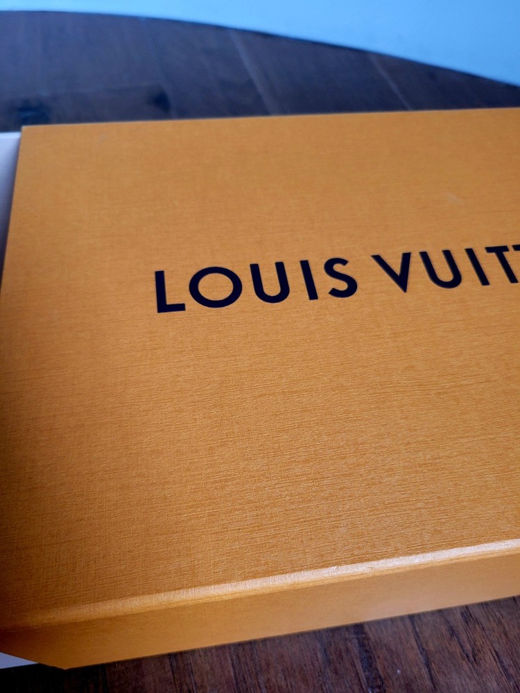 Louis Vuitton Orange Medium EMPTY Gift Storage Box 12 x 8.5 x 4.75"