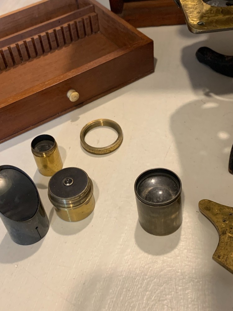 ANTIQUE MICROSCOPE EG WOODS LONDON