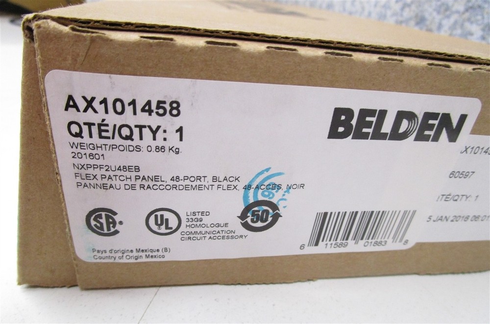 BELDEN AX101458 Flex Patch Panel 48-Port BLACK Empty NEW
