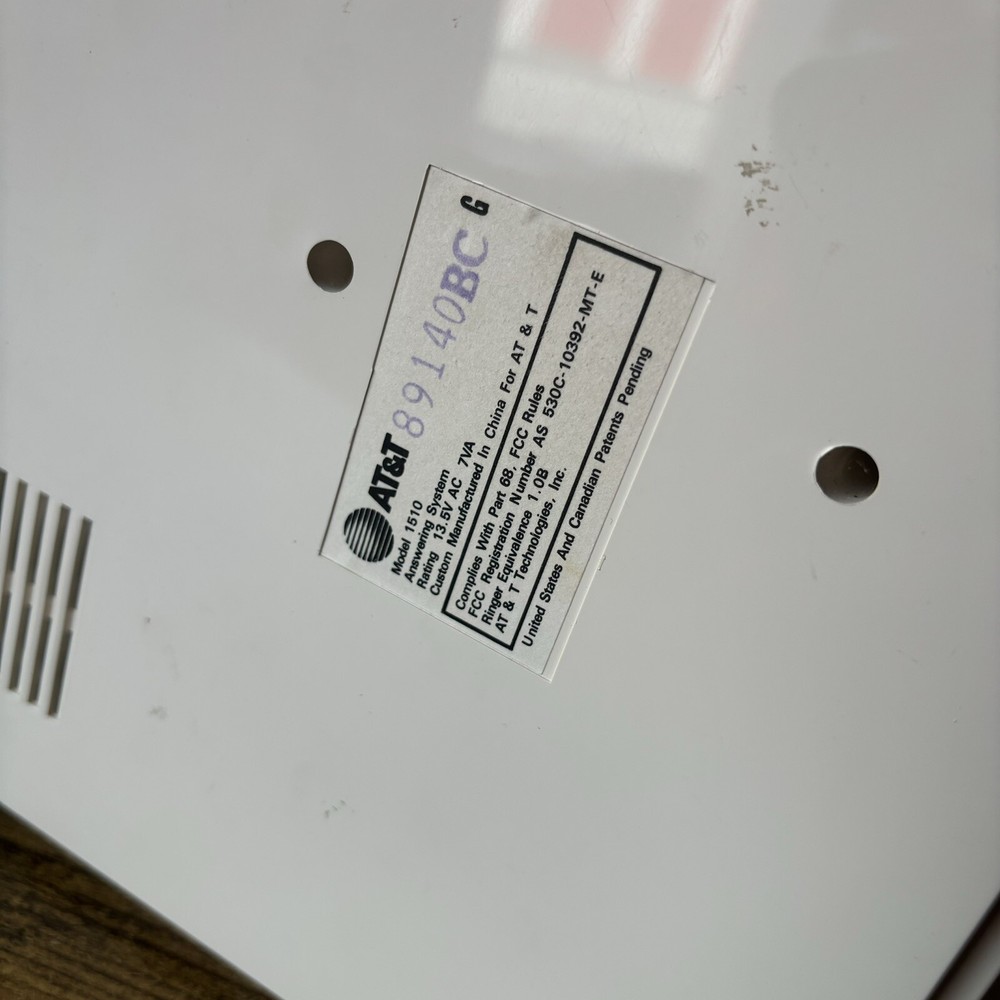 AT&T Model 1510 Answering System Retro 2-Way Programmable Office Phone - White