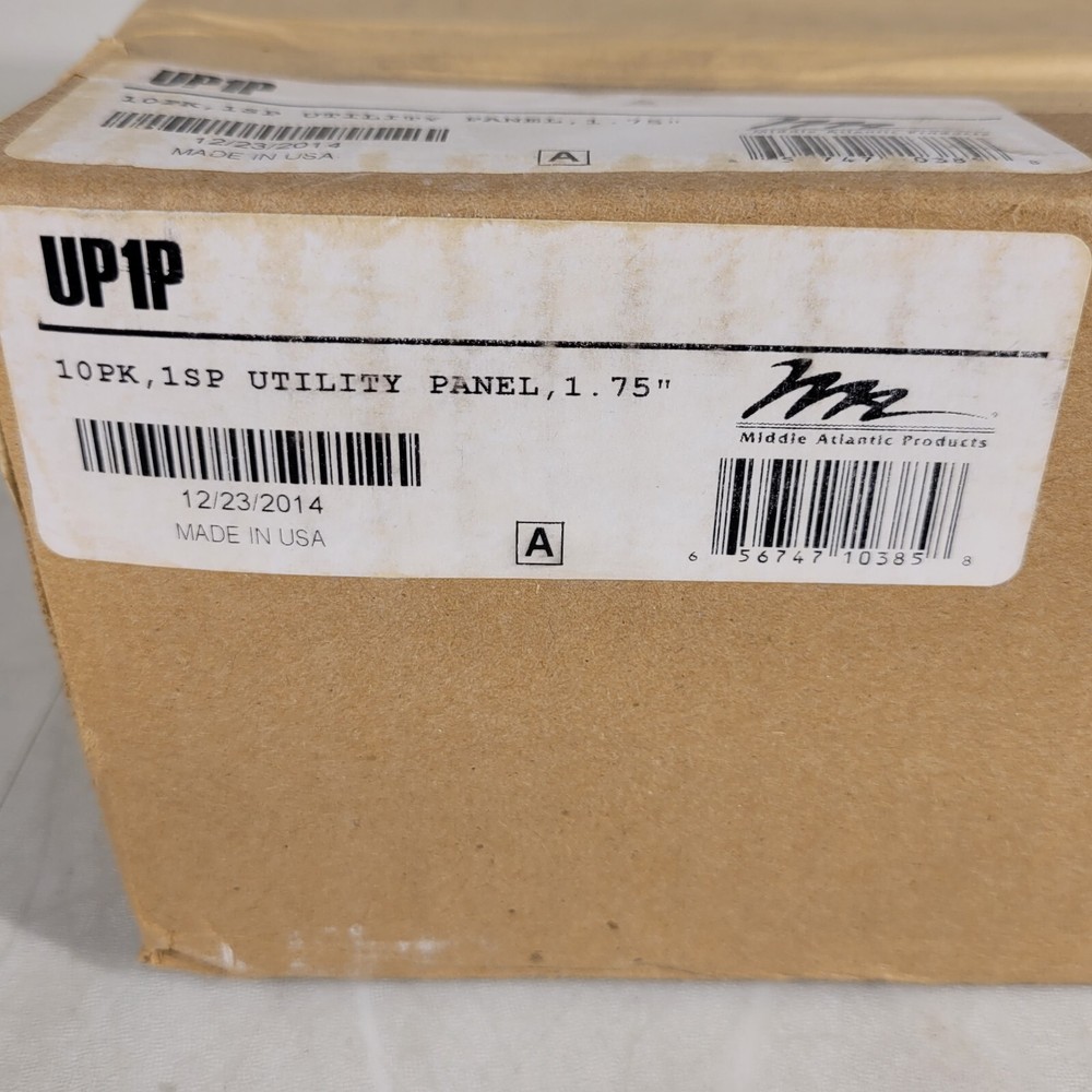 Middle Atlantic UP1P Utility Panel 10pk, 1sp 1.75"