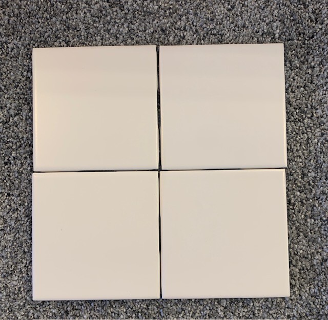 8 pc.  4-3/8"  Matte #701 White Ceramic Wall Tile by Florida Tile