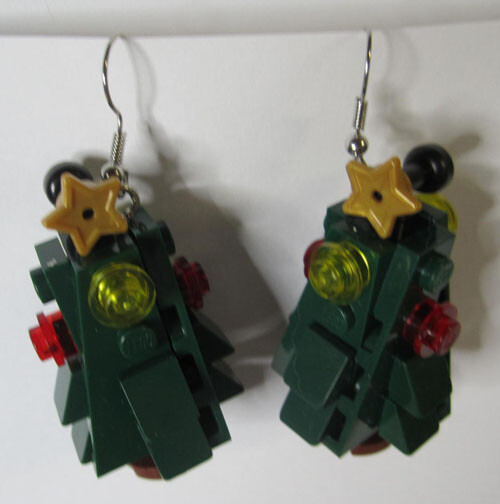 LEGO Loop Earrings - Christmas Trees - (2 Pieces)