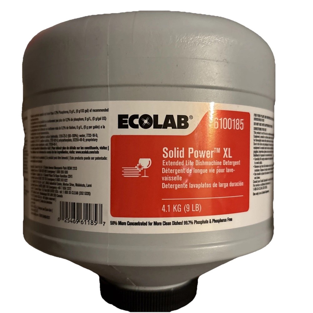 *Ecolab 6100185 Solid Power XL Dish Machine Detergent Capsule 9Lb