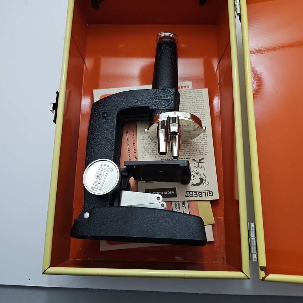 Gilbert Microcraft Microscope Vintage Metal Box NOT COMPLETE