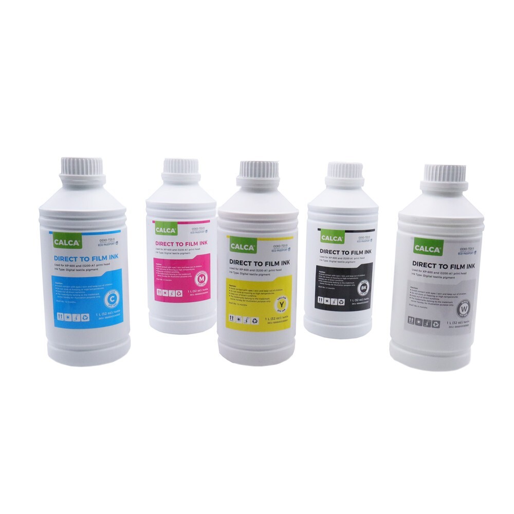 CALCA Direct to Transfer DTF Transfer Refill Ink CMYK/2L White Cleaning Solution