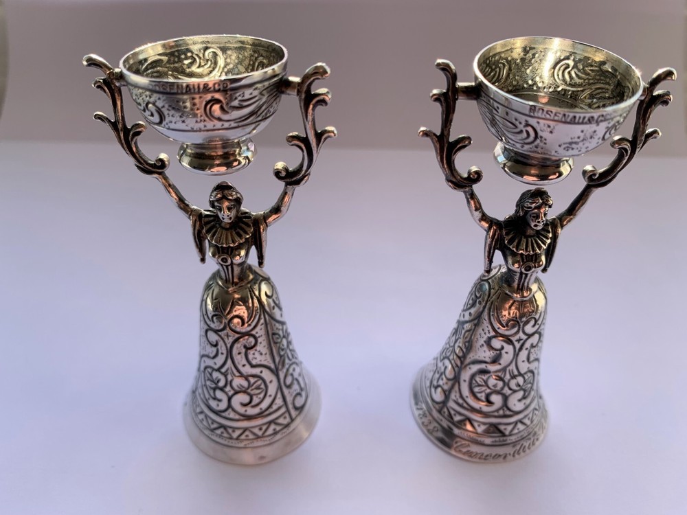 2 Antique Silver Wager/Marriage Cups