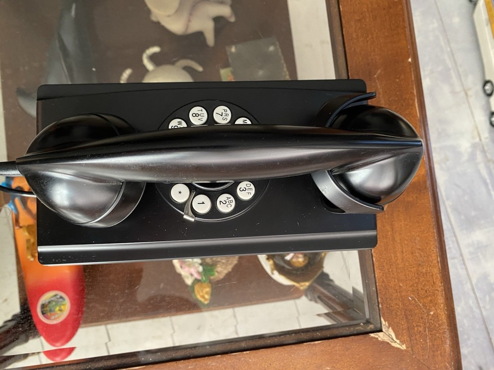 Crosley Wall Phone with Push Button Technology - Black 1950’s Replica