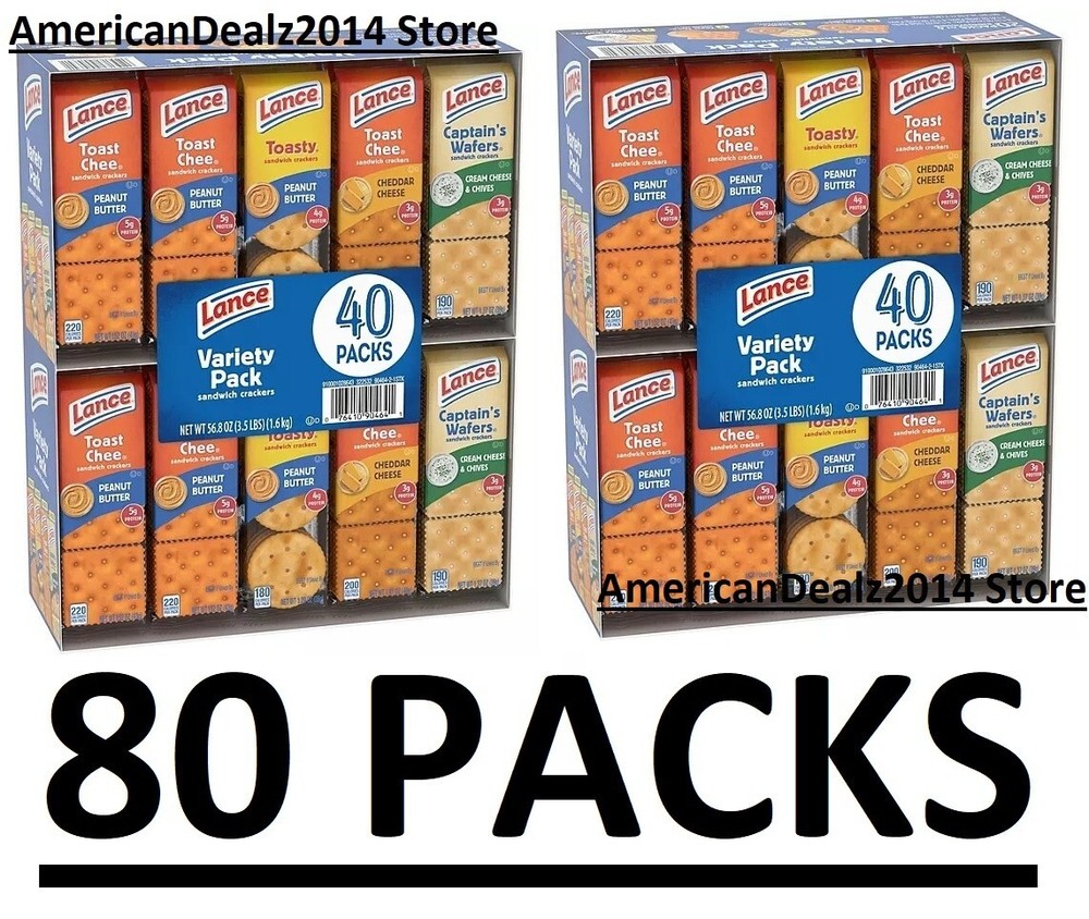 2 PACK - Lance Variety Pack Sandwich Crackers (1.42 oz., 2X40 = 80 ct.)