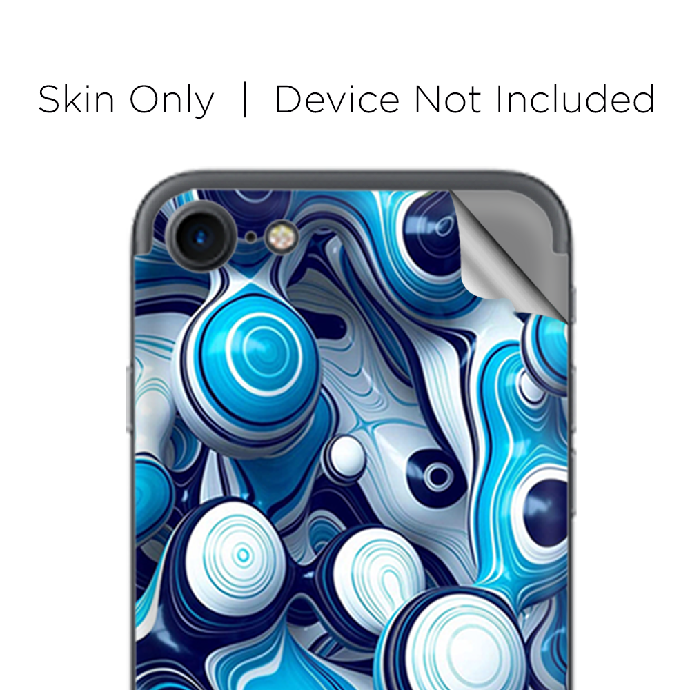 Apple iPhone 7 / 8 Skins Decal Wrap Mixed Blue Bubbles Glass