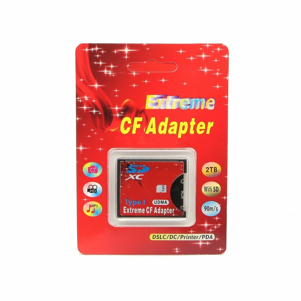 High Speed SDXC SDHC SD to CF Compact Flash Memory Card Reader Adapter Type I US