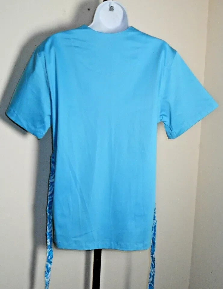 Morluv Multi-Blue Uniform Scrub Top Size M NWT