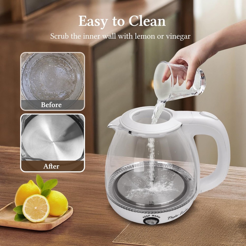 Electric Kettle with Tea Infuser, 1L Small Electric Tea Kettle with Keep Warm...