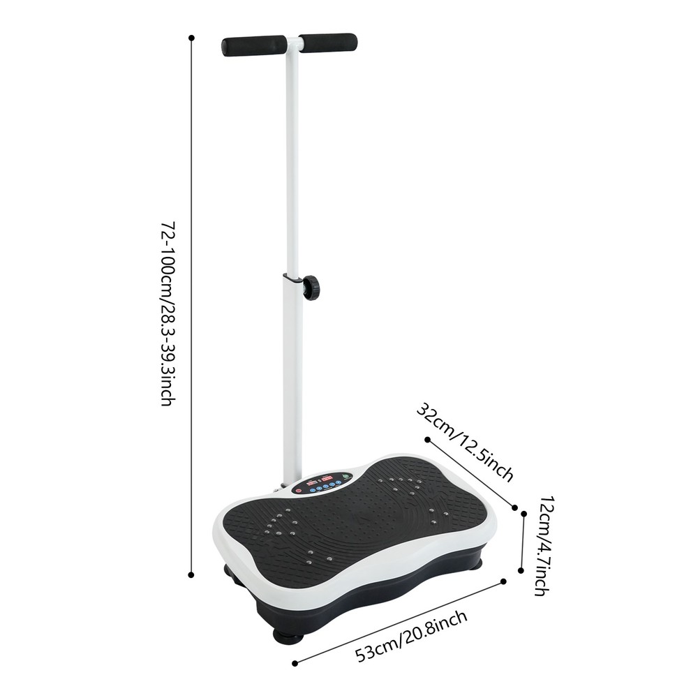 Vibration Plate Exercise Machine with Adjustable Handle and Remote Control