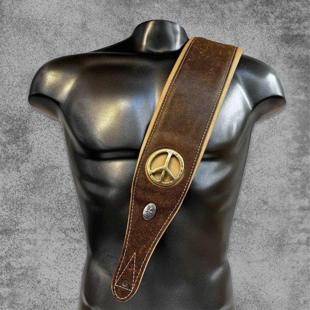 PEACEMAKER | Wide Leather Bass Guitar Strap
