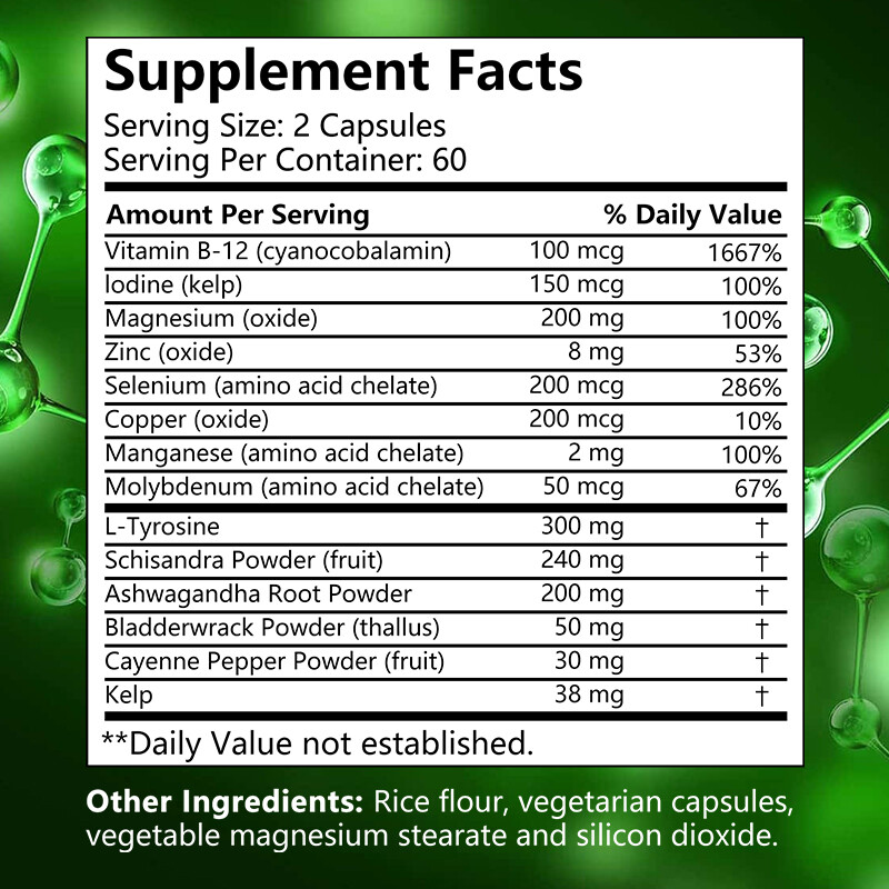 Thyroid Support with Iodine Supplement - Supports Thyroid Function - New Arrival