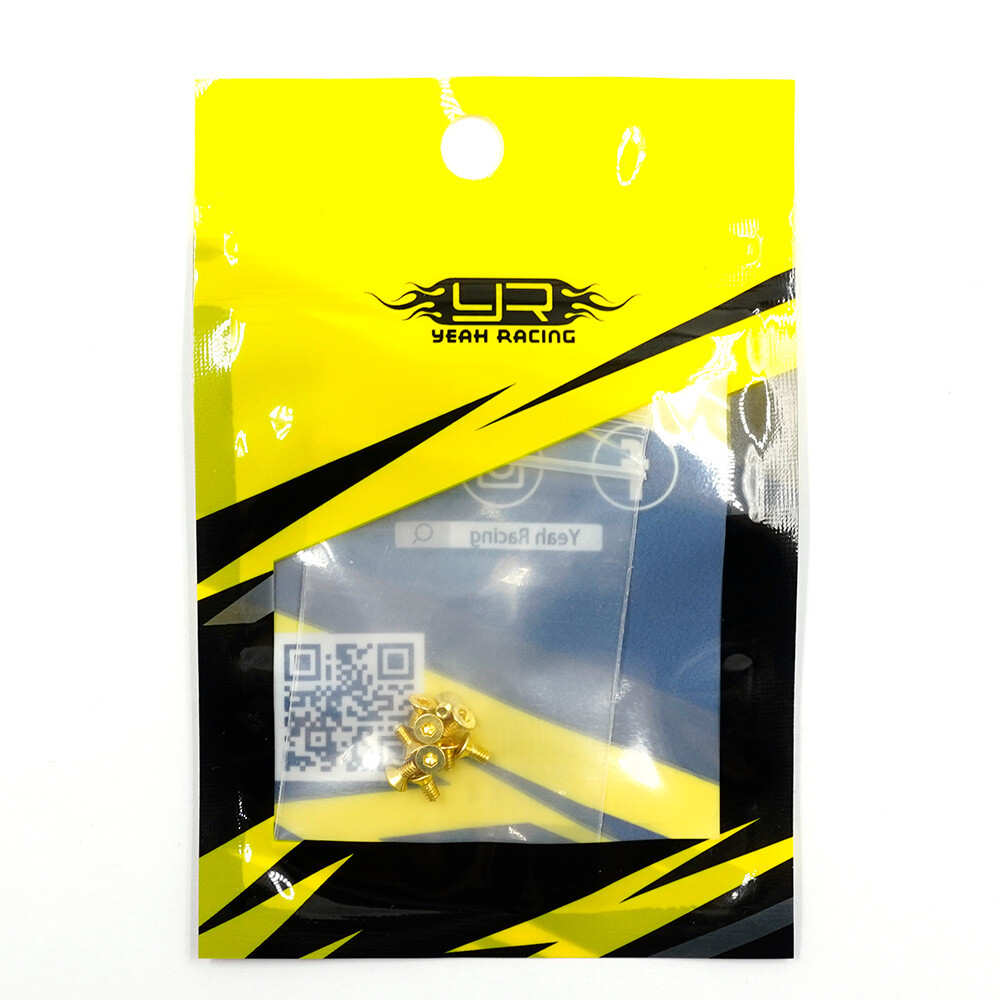 Yeah Racing SHF-204GD Gold Hex Socket Flat Head Machine Screw (M2x4mm) (10Pcs)