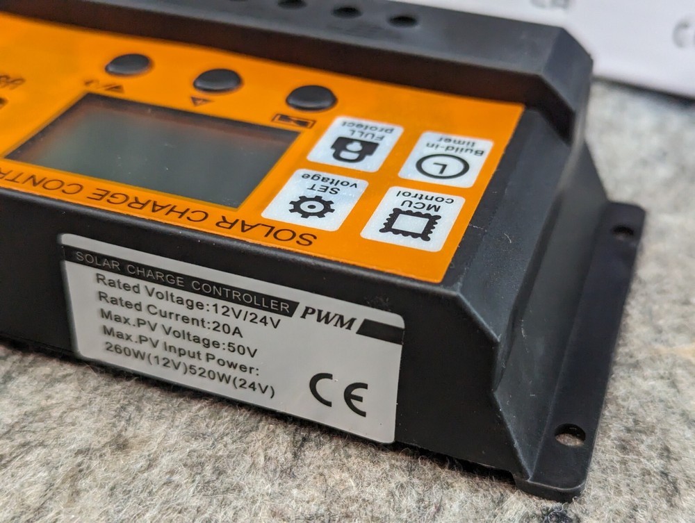 🔥New🔥 3-Stage PWM Controller 12V/24V (20A) Smart Controller Solar (1E)