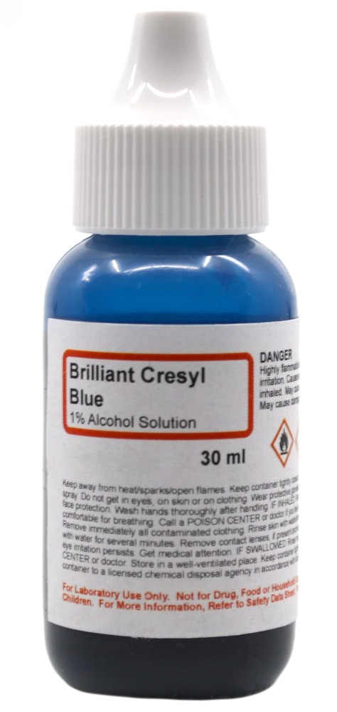 Brilliant Cresyl Blue, 1% Alcohol Solution, 30mL (1 fl oz)