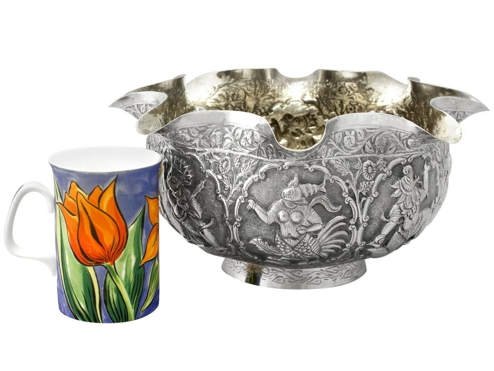Antique Burmese Silver Bowl, Circa 1880
