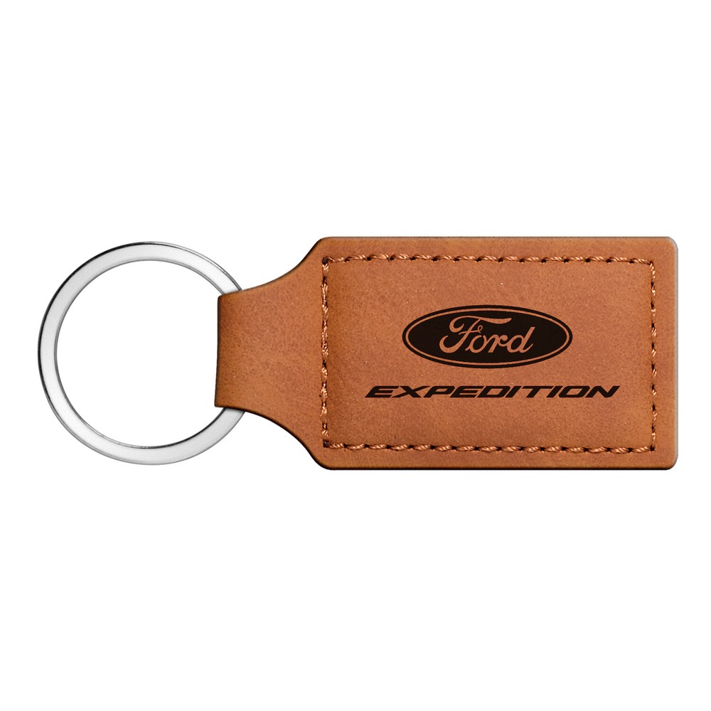 Ford Expedition Rectangular Brown Leather Key Chain