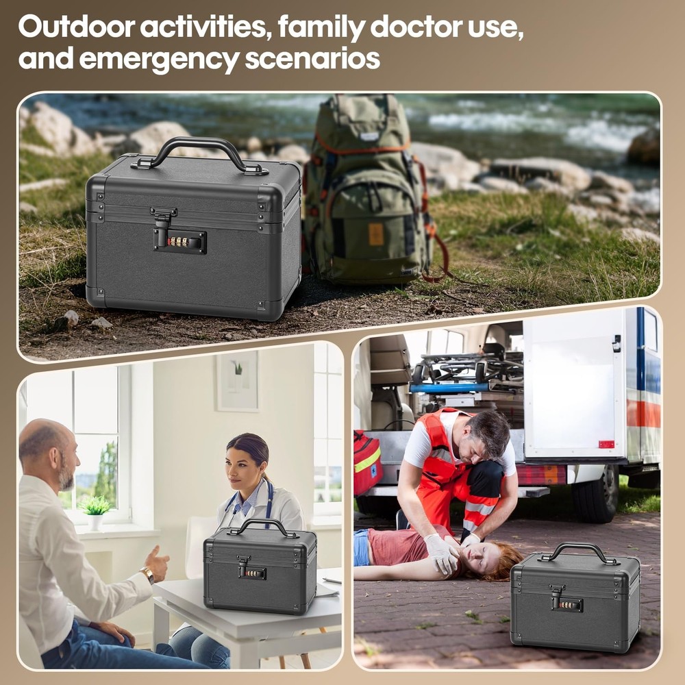 Large Lock Box - Security Combination Lock Box, Locking Storage Case for Pers...