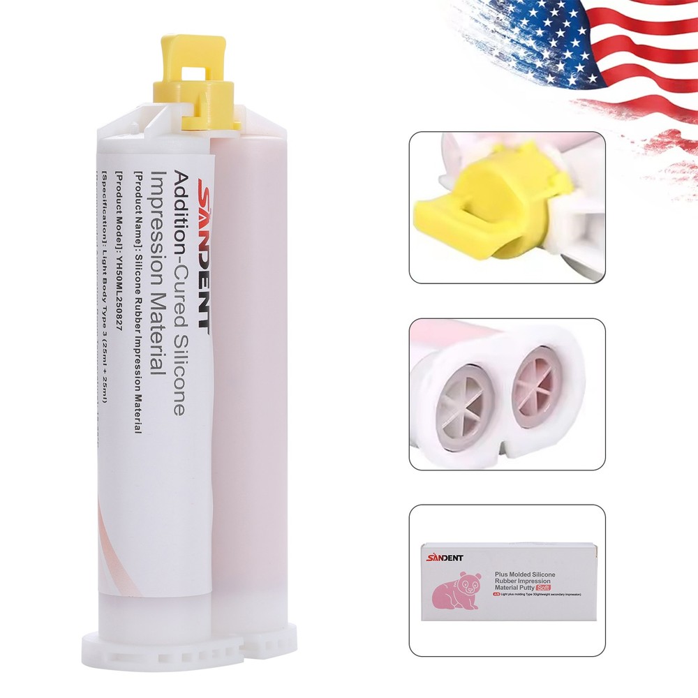 SANDENT Dental Elastomeric Impression Material Regular Body Fast Set Type 5 Tips