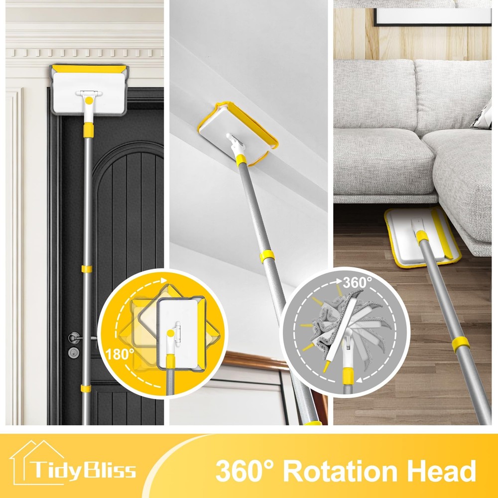 Baseboard Cleaner Tool with Handle, 55.9” Long Wall and Base Board Cleaning M...
