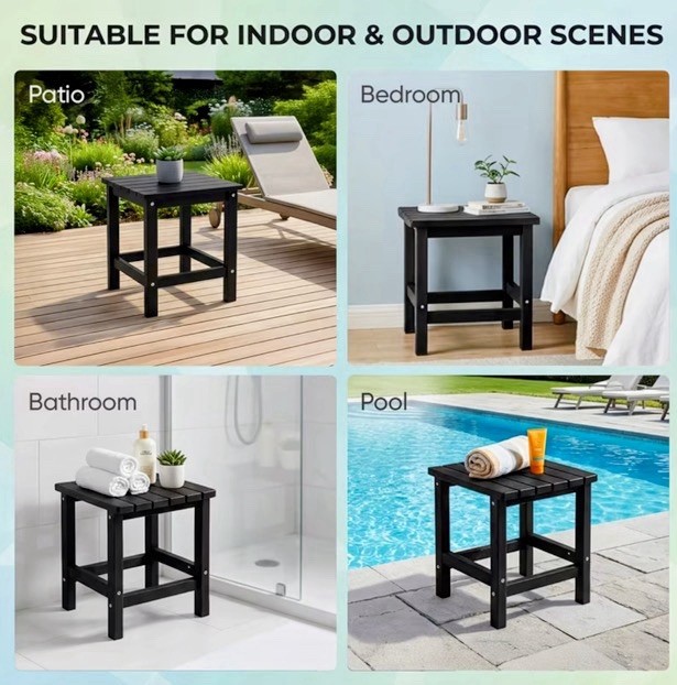 Weather Resistant Outdoor oversized Side Table Brown