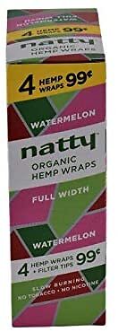 Natty Full Width Hemp Paper 15 Packs Per Box 4 Per Pack (Watermelon)
