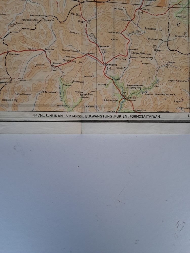 Escape Map 1944 China MI9 SHEETS 44/N & 44/O - Thin Cloth