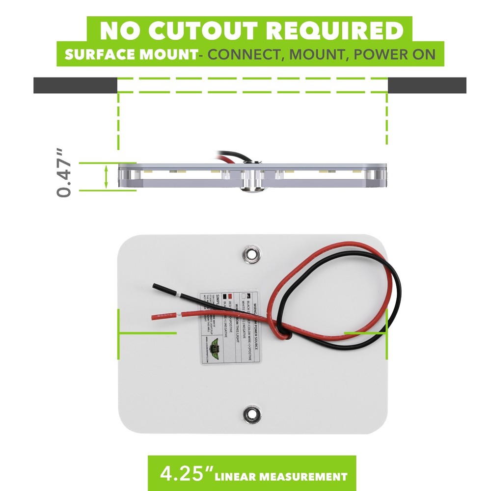 12V RV LED Ceiling Dome Multi Color Dimmable Slim Surface Mount Light for Camper