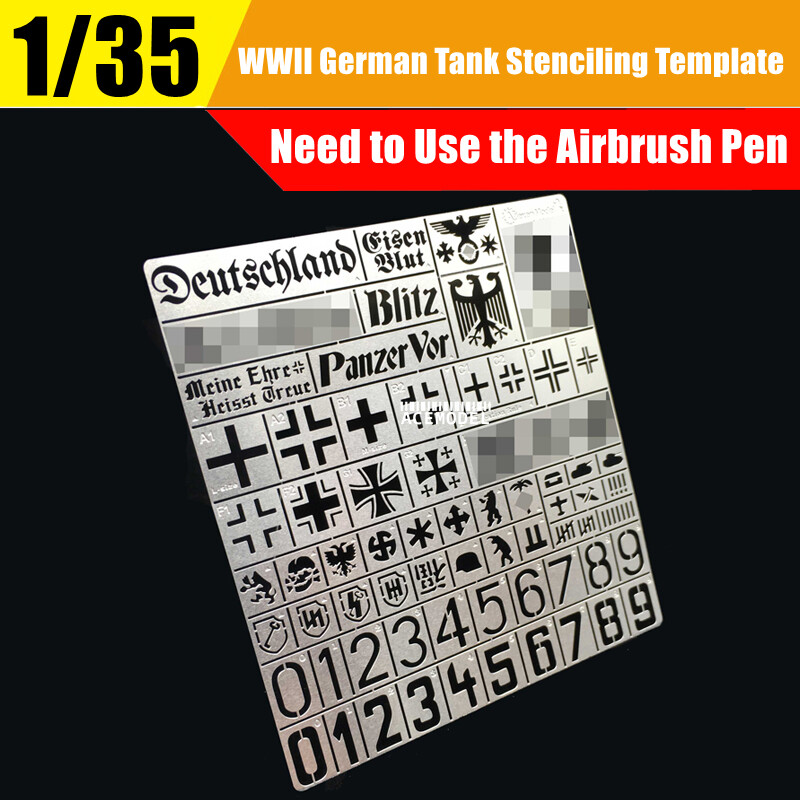 1/32 1/35 WWII German Tank General Use Stenciling Template Model Building Tools