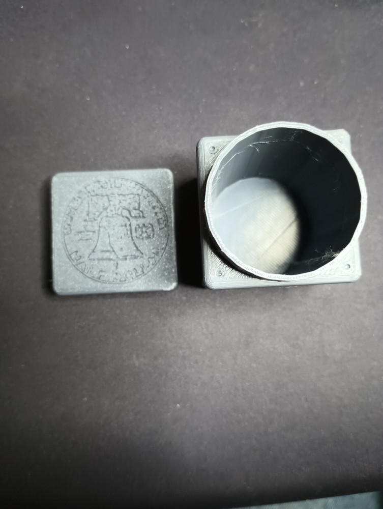 Customized 3D printed Benjiman Franklin Half Dollar tube