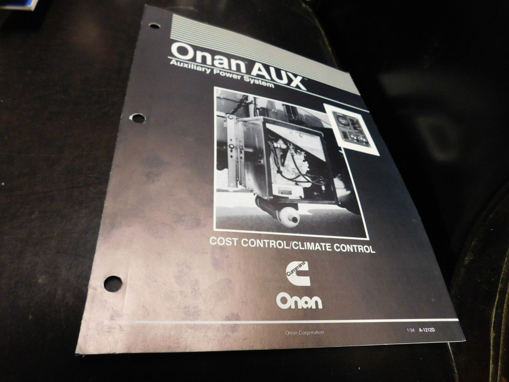 Onan AUX Auxiliary Power System Cost Control Climate Control 1/1994 Spec Manual