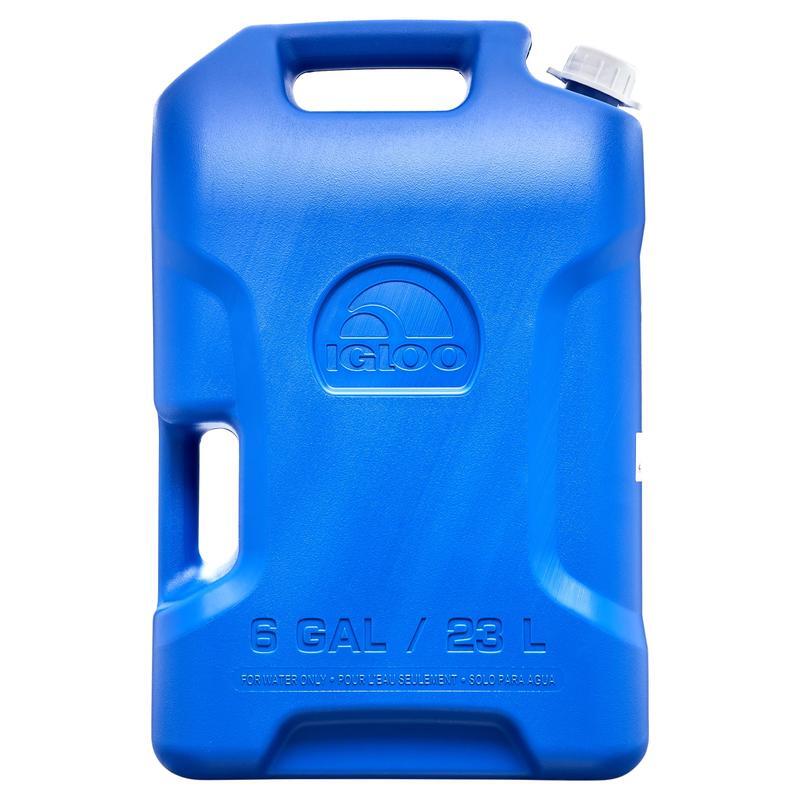 6 Gallon Water Storage Container 2 Pack Portable Jug Camping Emergency Use Blue