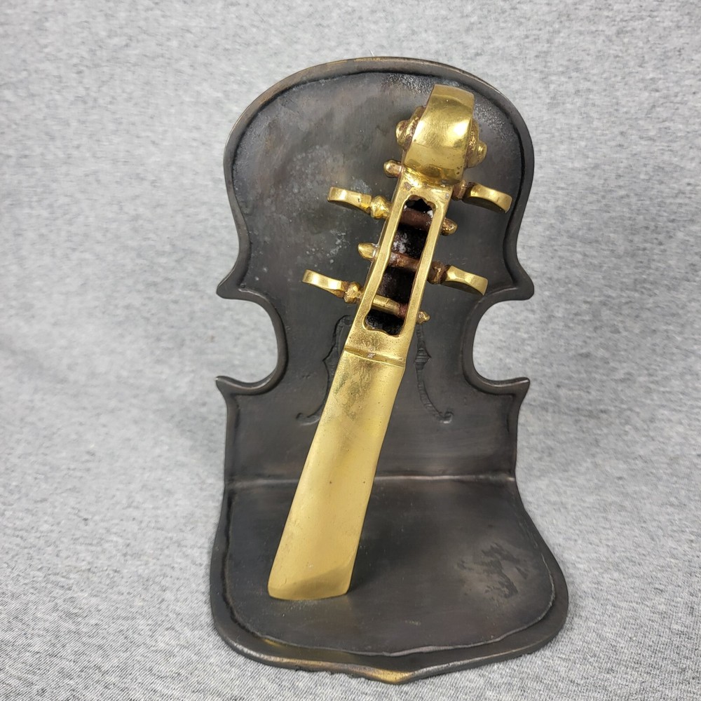 1 Book End Solid Brass Music Instrument String Violin Cello 7" (ONLY ONE) MCM